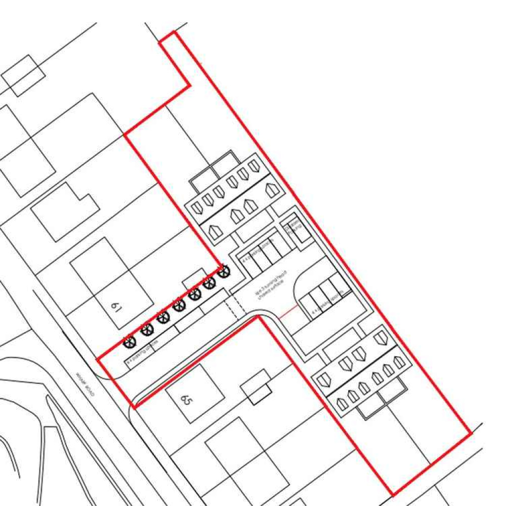 How the four new homes and entry road would be configured