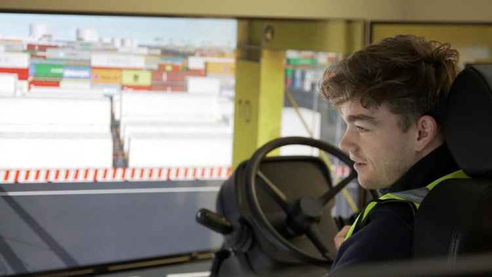 Kieron Harris exploring career paths and opportunities at the Port of Tilbury.