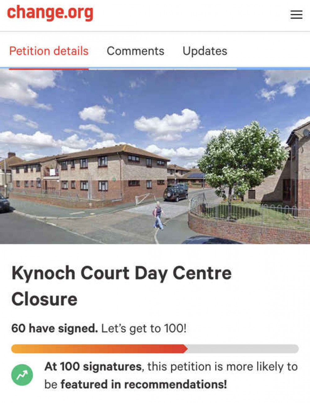 The petition page.