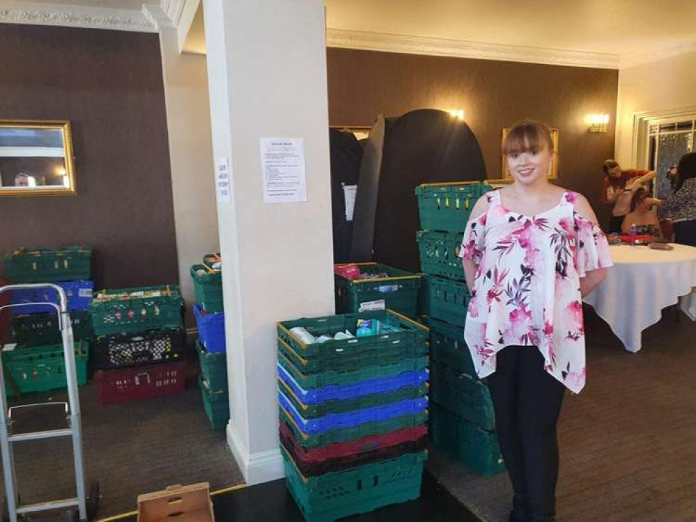 Courtney-Lee Collins with some of the items donated at the event