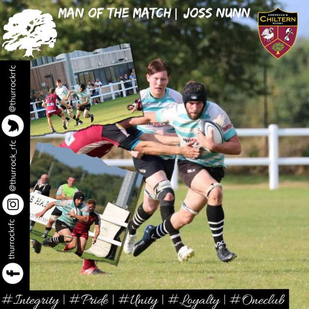 Thurrock's man of the match was Joss Nunn Thurrock's man of the match was Joss Nunn