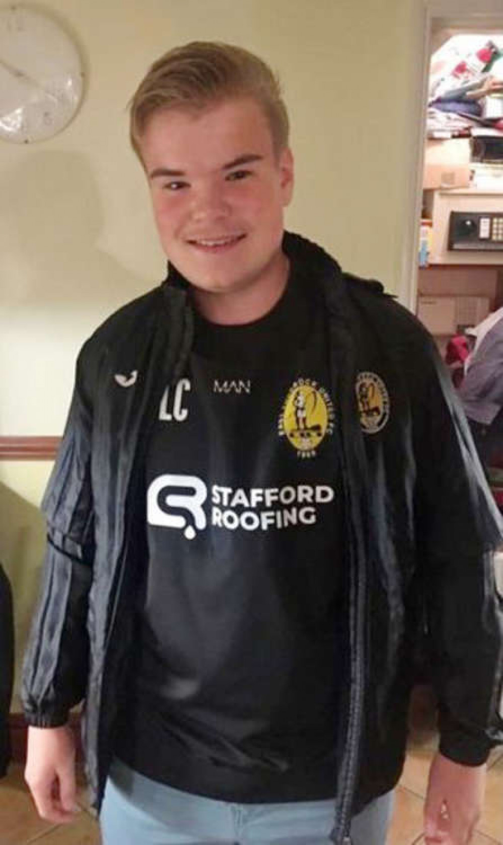 Liam Cain in his specially created Rocks kit Liam Cain in his specially created Rocks kit
