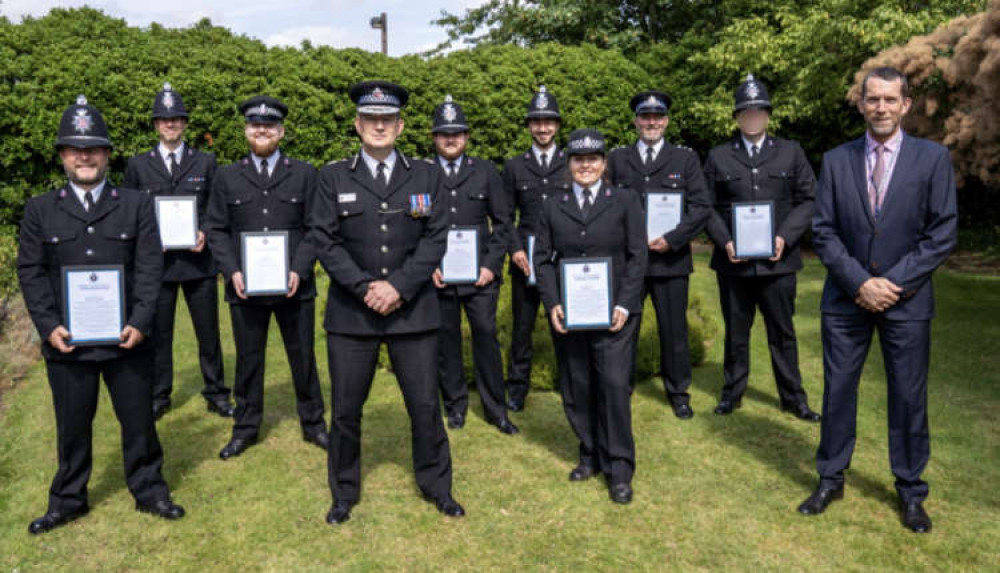 Commended officers with Chief Constable BJ Harrington.