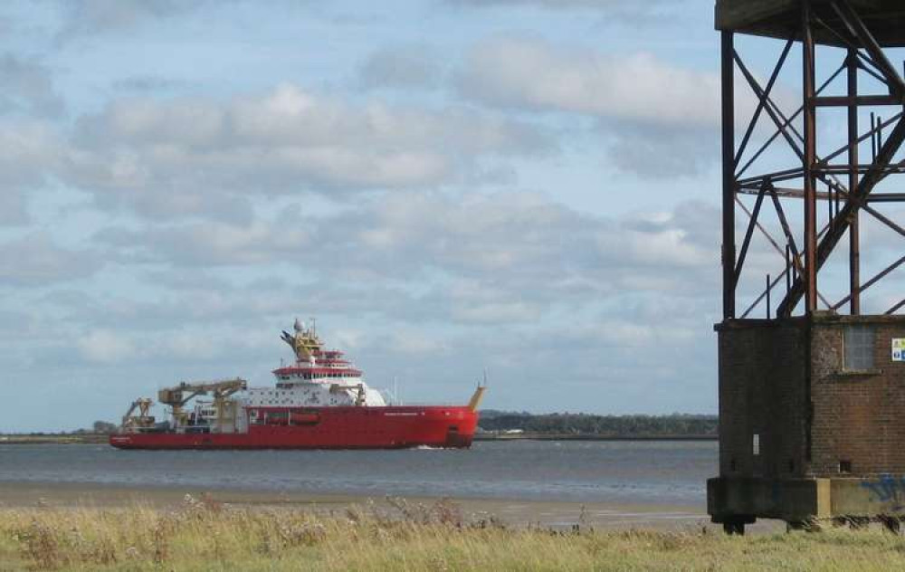 The Sir David Attenborough passes by Thurrock