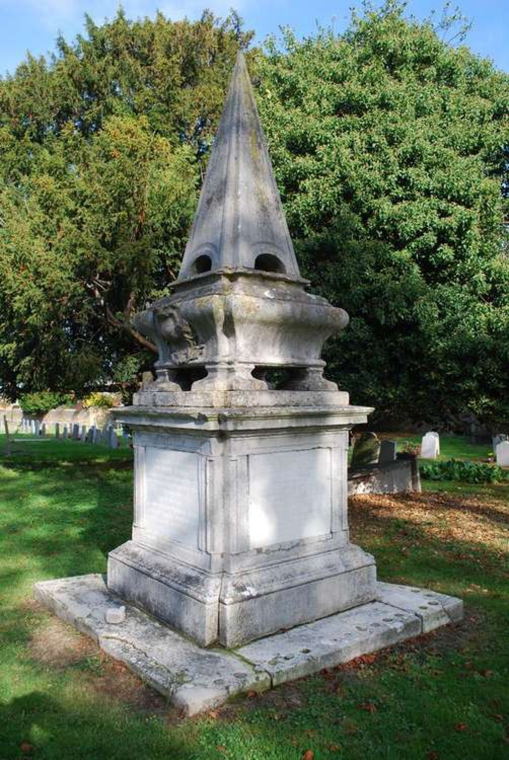 The Bonham family memorial in Orsett Churchyard.