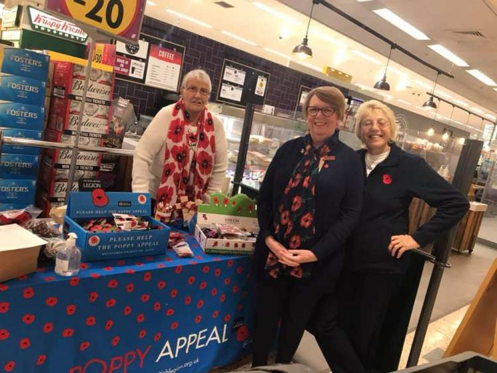 Poppy launch. Legion volunteers at Morrisons.