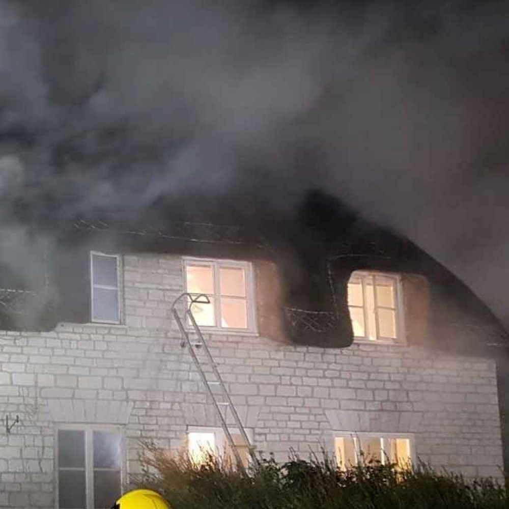 Fire crews tackle a house fire last night and into this morning Picture: Dorset and Wiltshire Fire and Rescue Service