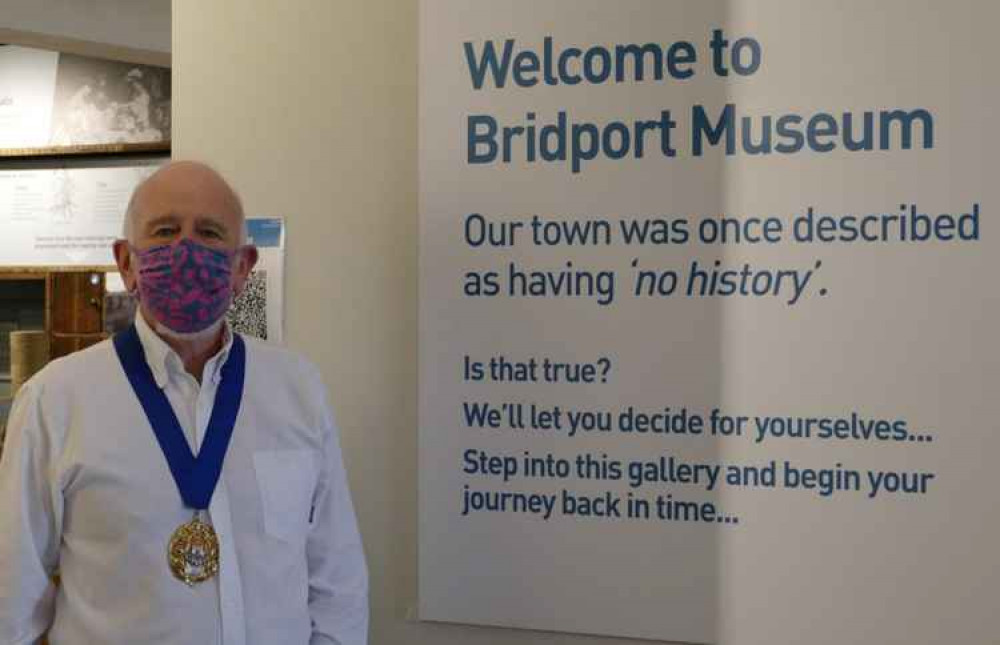 Mayor Cllr Ian Bark at Bridport Museum