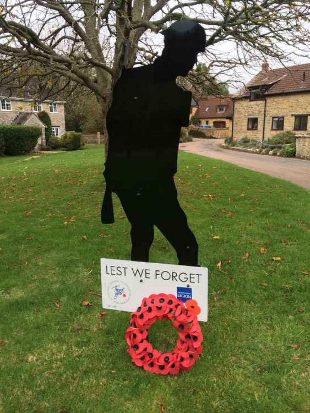 The soldier silhouette on Walditch green