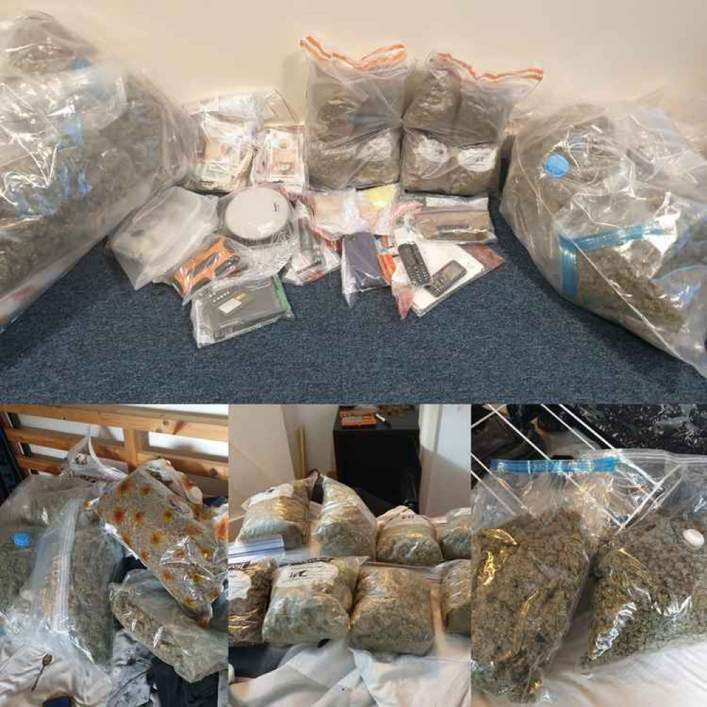 The cannabis seized by police following a drugs raid Picture: Bridport Police