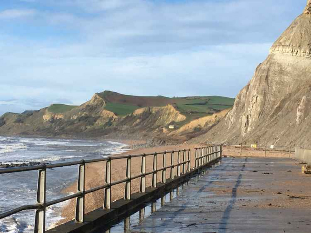 The cliff fall from West Bay