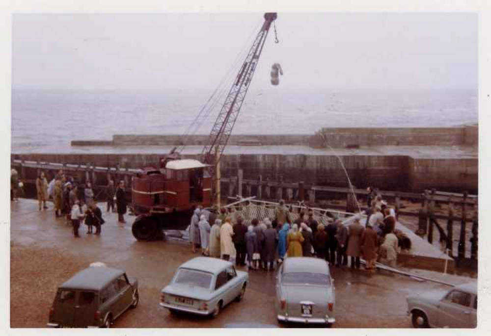 Testing safety nets at West Bay Picture: Bridport Museum