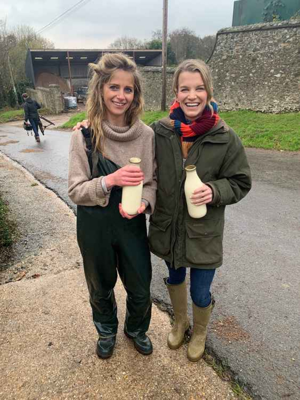 Julie Montagu and dairy farmer Sophie Gregory