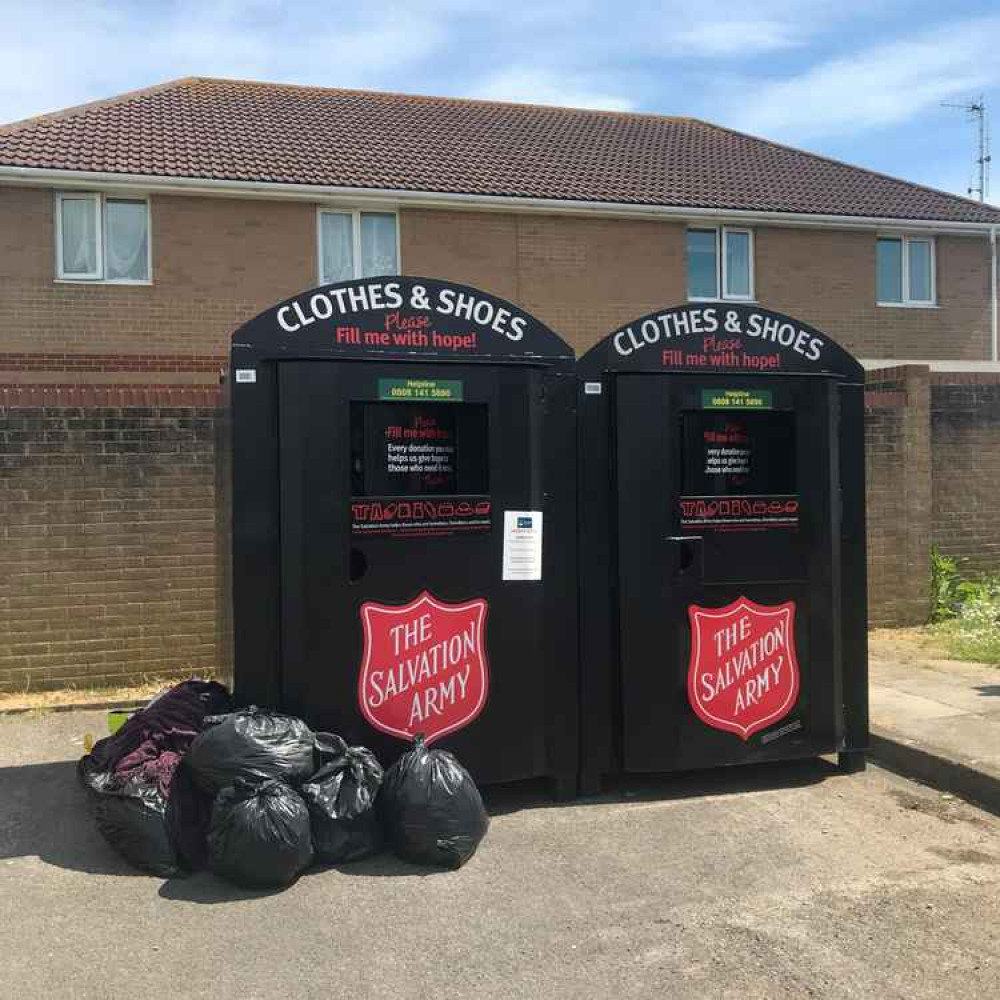 Bags left by recycling banks in Dorset car parks will be treated as rubbish