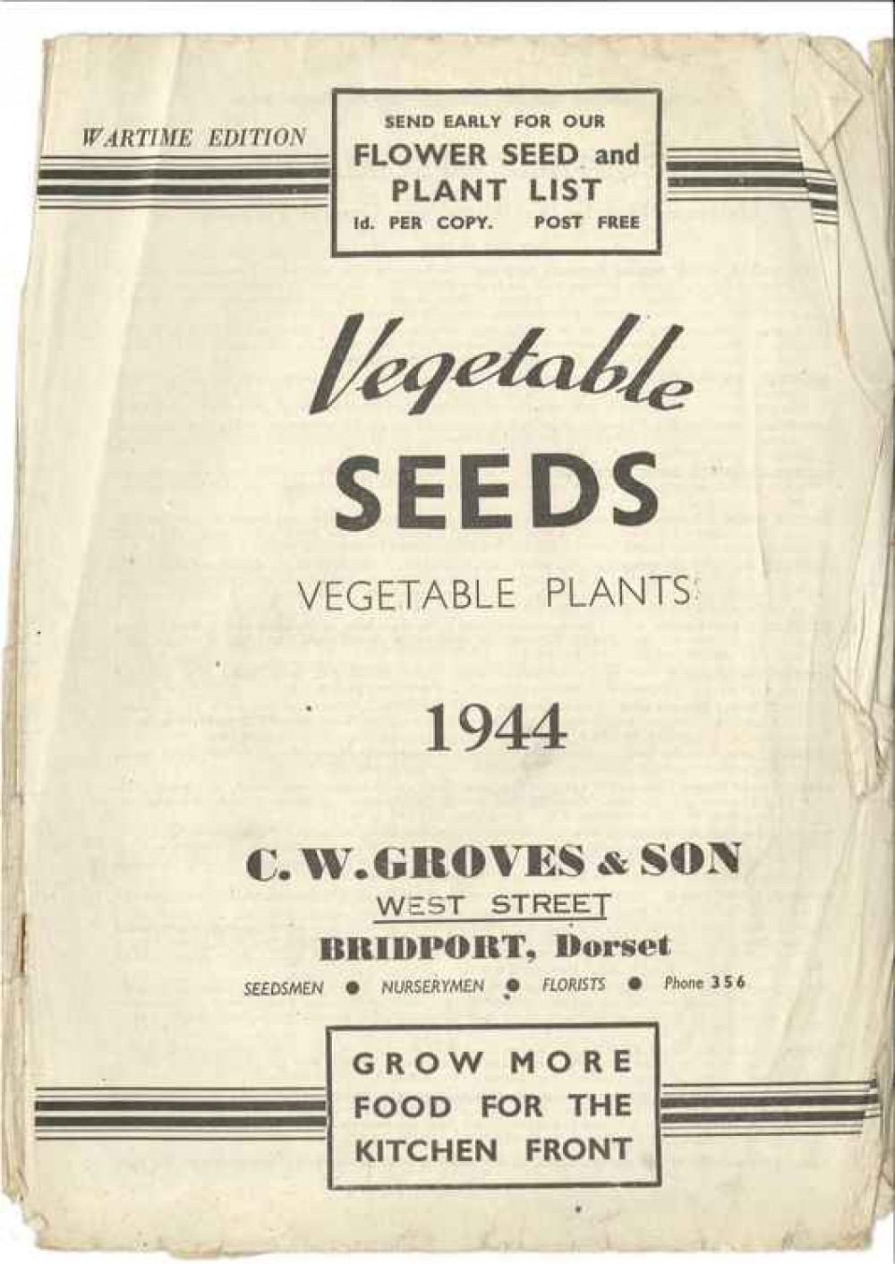 Groves Nurseries' war time catalogue in 1944