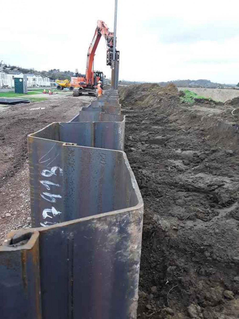 The riverbank improvement works are making good progress