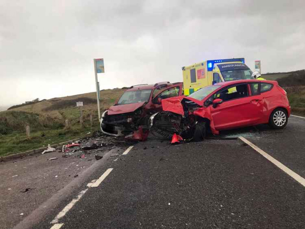 The crash on the Coast Road Picture: Bridport Fire Station