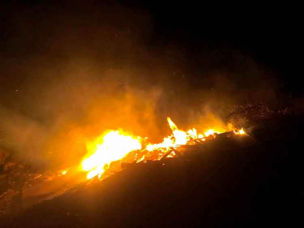 The fire at Bothenhampton Picture: Bridport Fire Station