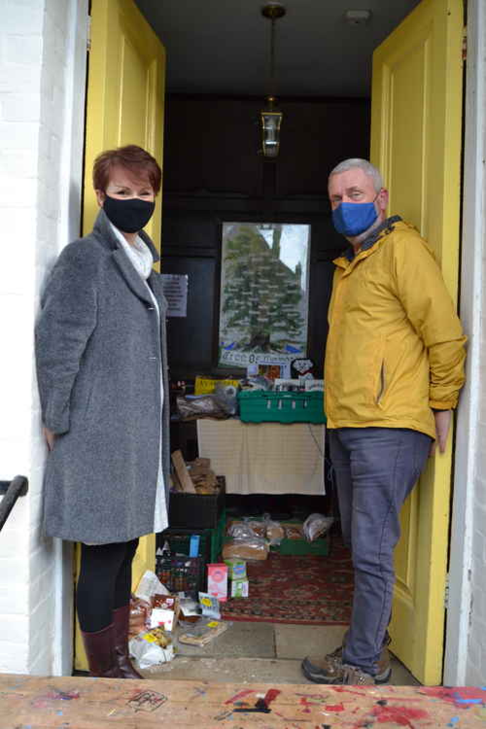 Sarah and Adrian at Bridport Community Fridge