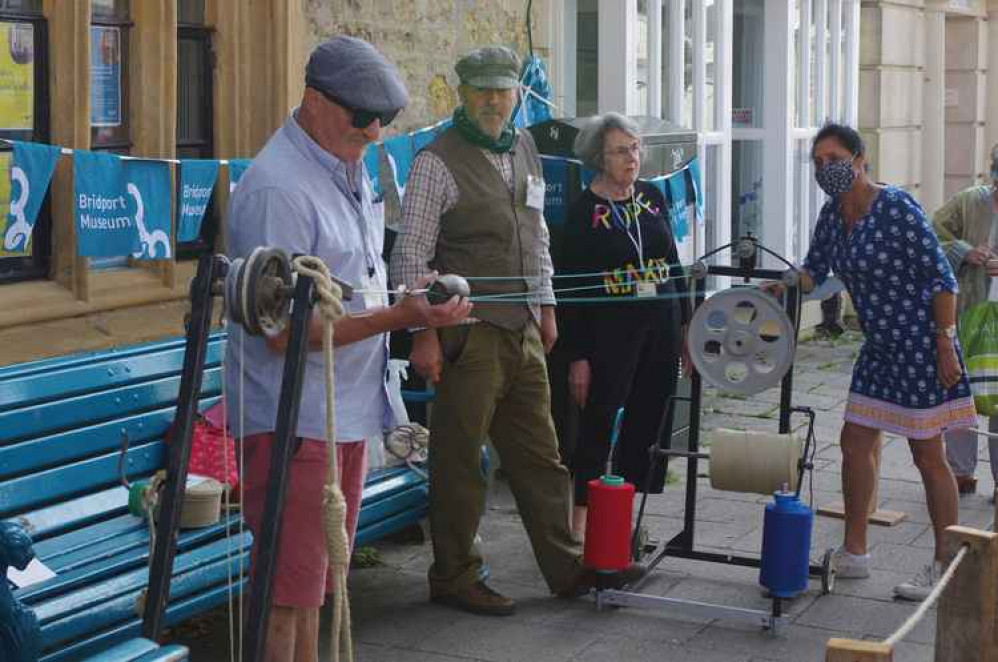 The 'Rogue Ropemakers' outside Bridport Museum