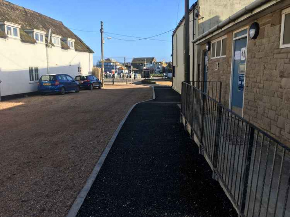 The path from the Bridport Arms car park to the public toilets