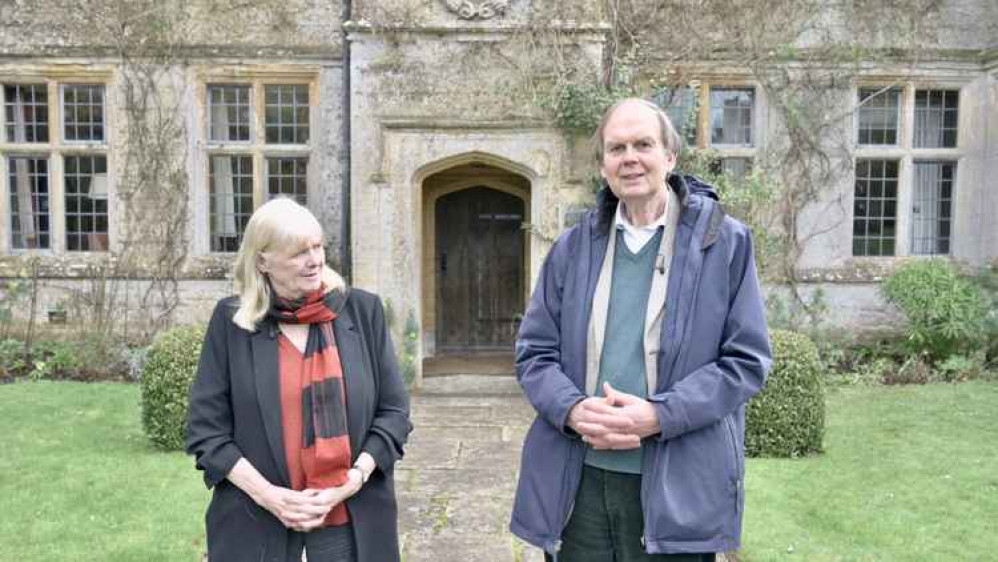 The Earl and Countess of Sandwich outside Mapperton House