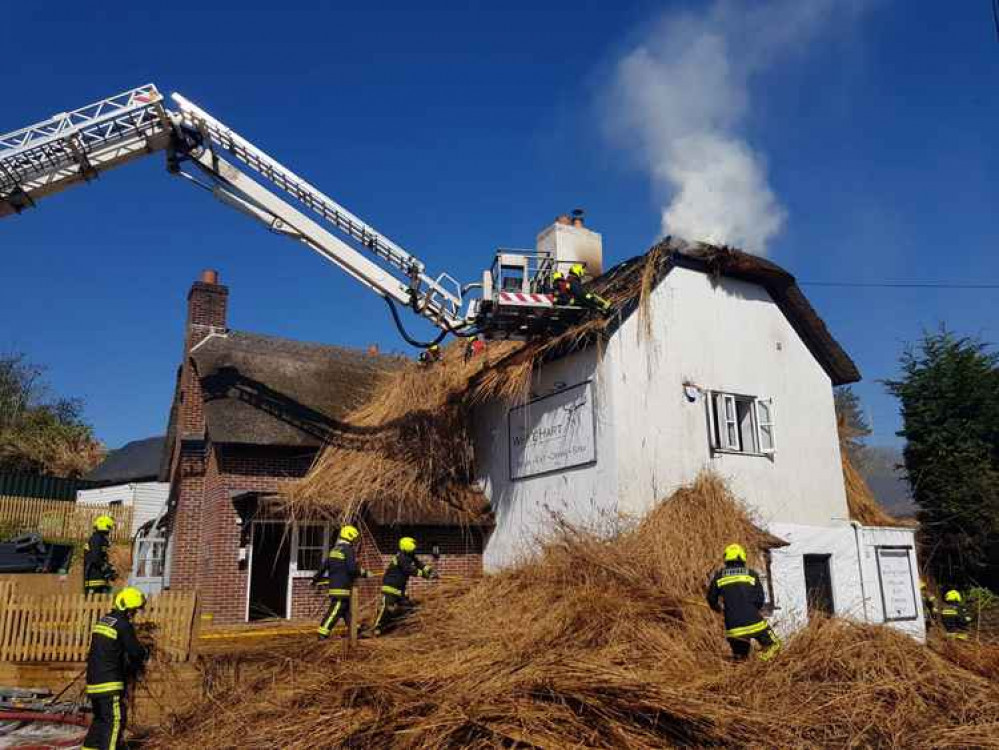 The thatch fire Picture: Bridport Fire Station