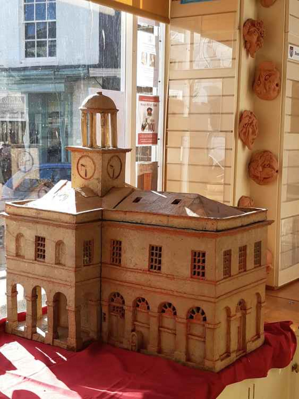 The town hall sculpture at Bridport Tourist Information Centre