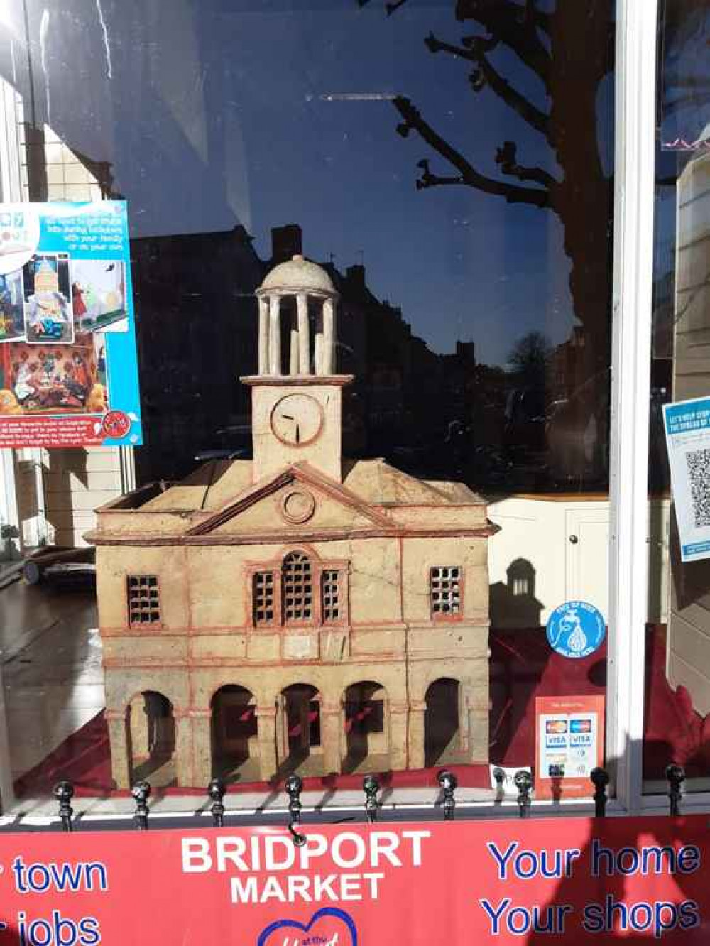 The town hall sculpture at Bridport Tourist Information Centre