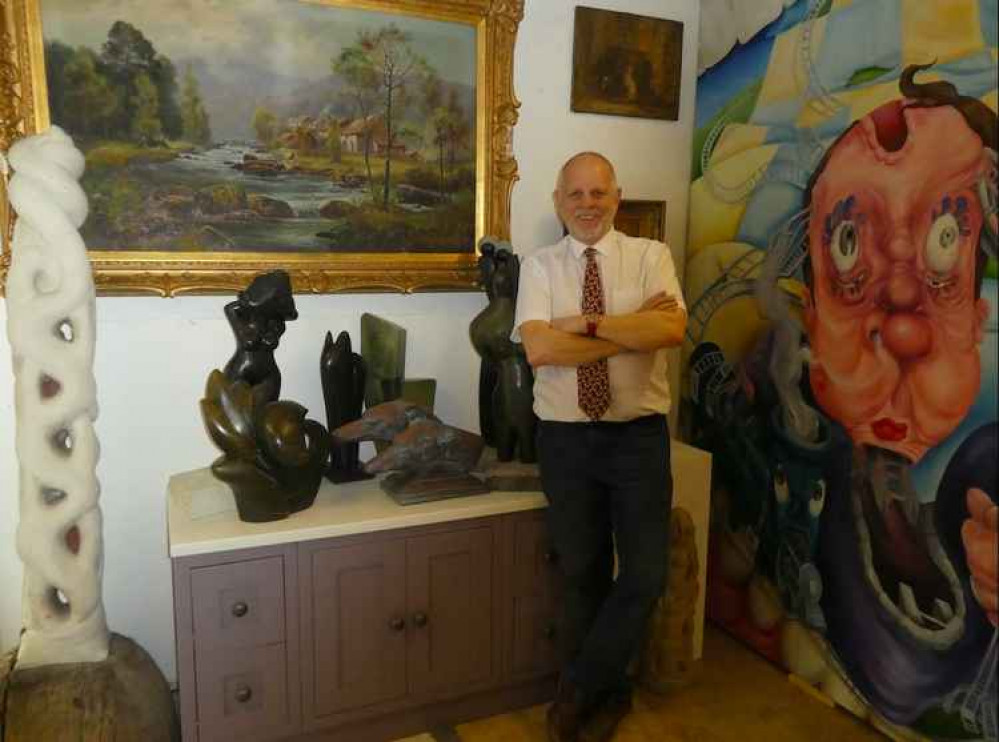 James Hartey in the new gallery in Bridport James Hartey in the new gallery in Bridport