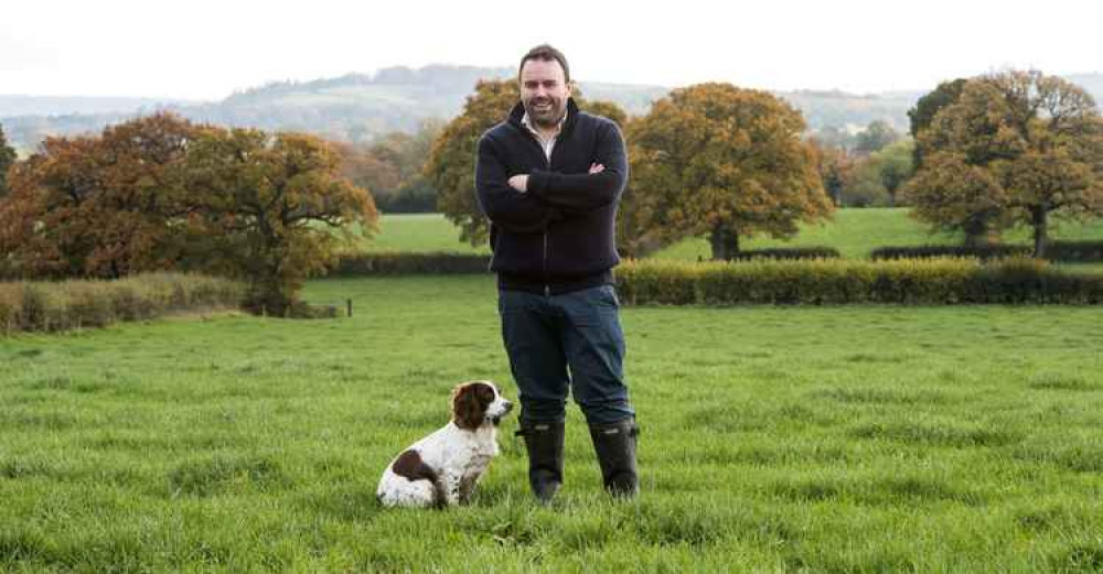 West Dorset MP Chris Loder with his dog Poppy