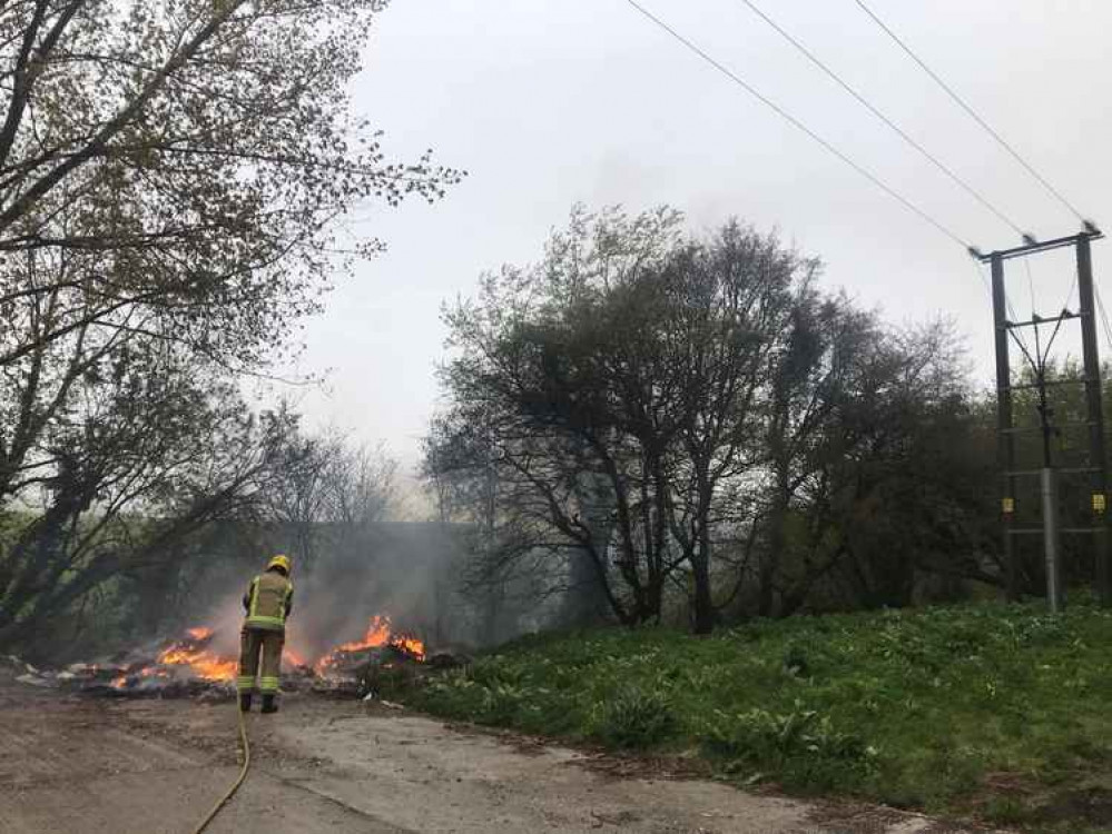 The fire in Beaminster Picture: Bridport Fire Station