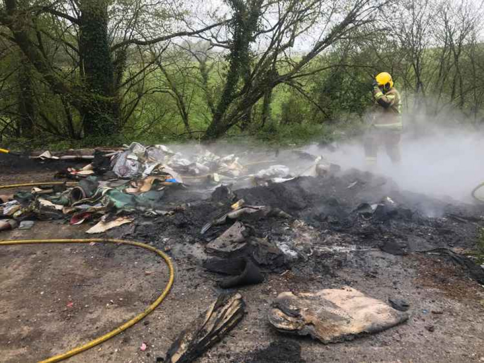 The fire in Beaminster Picture: Bridport Fire Station