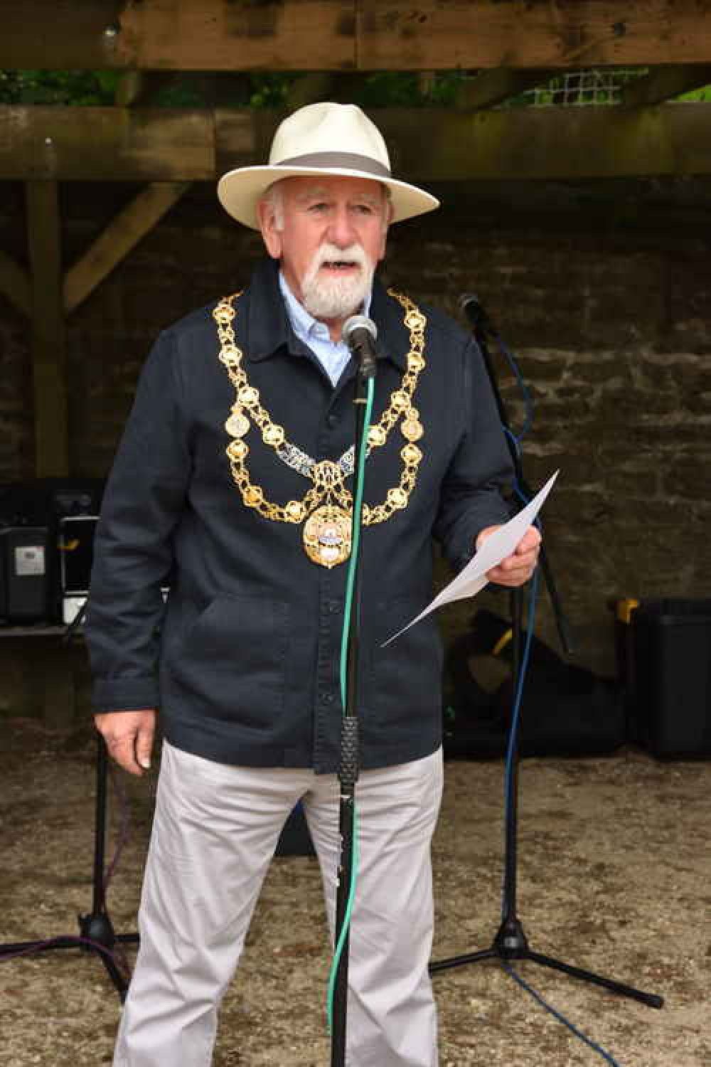 Bridport mayor, councillor Ian Bark, opening the market Picture: Tim Russ