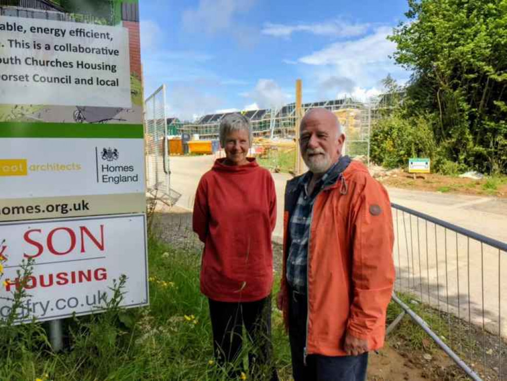 Bridport mayor, Cllr Ian Bark, visiting the Hazelmead development