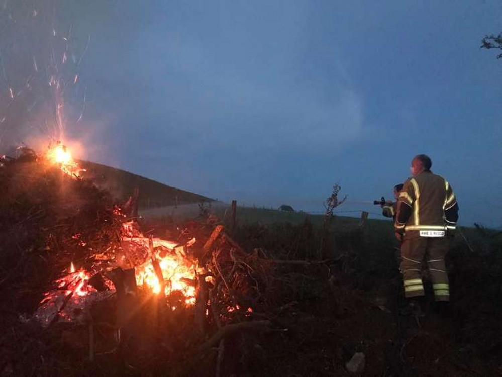 The bonfire on Burton Road Picture: Bridport Fire Station