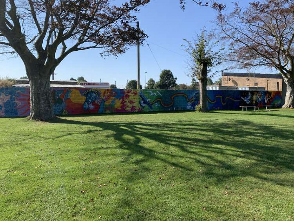 The mural in Bridport St Mary's playing fields