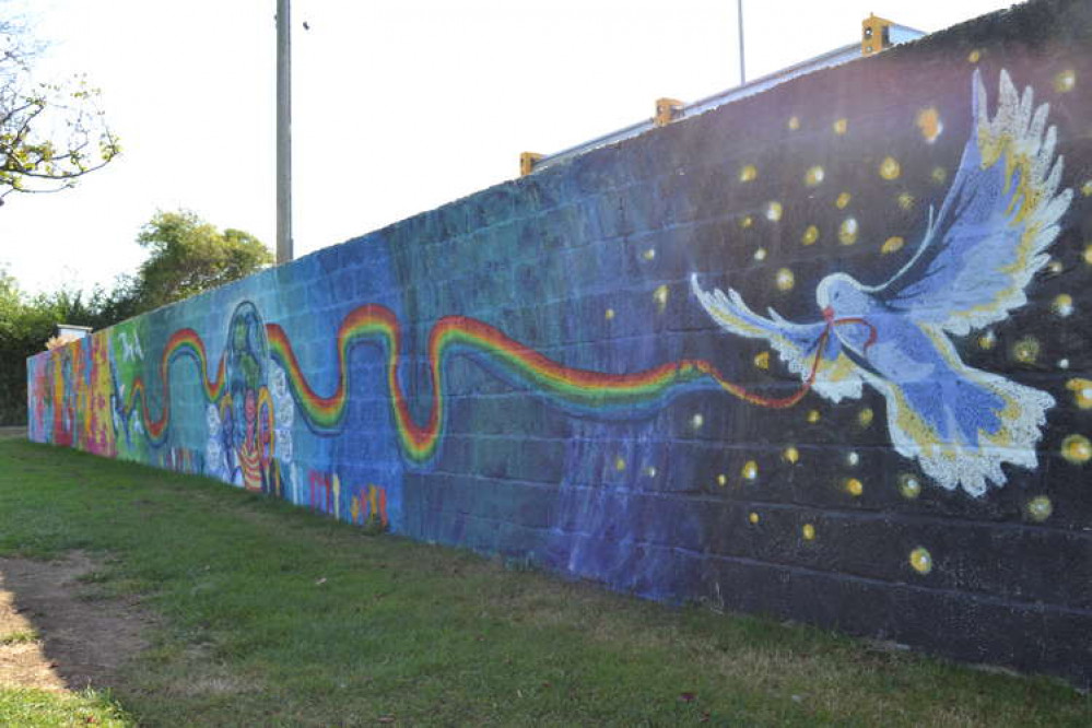 The mural in Bridport St Mary's playing fields