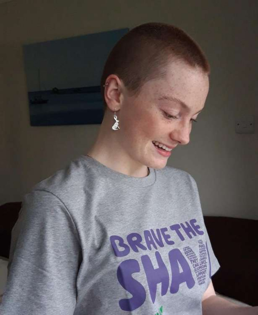 Colfox student Jess St Barbe Baker has 'Braved the Shave' to raise money for Macmillan Cancer Support