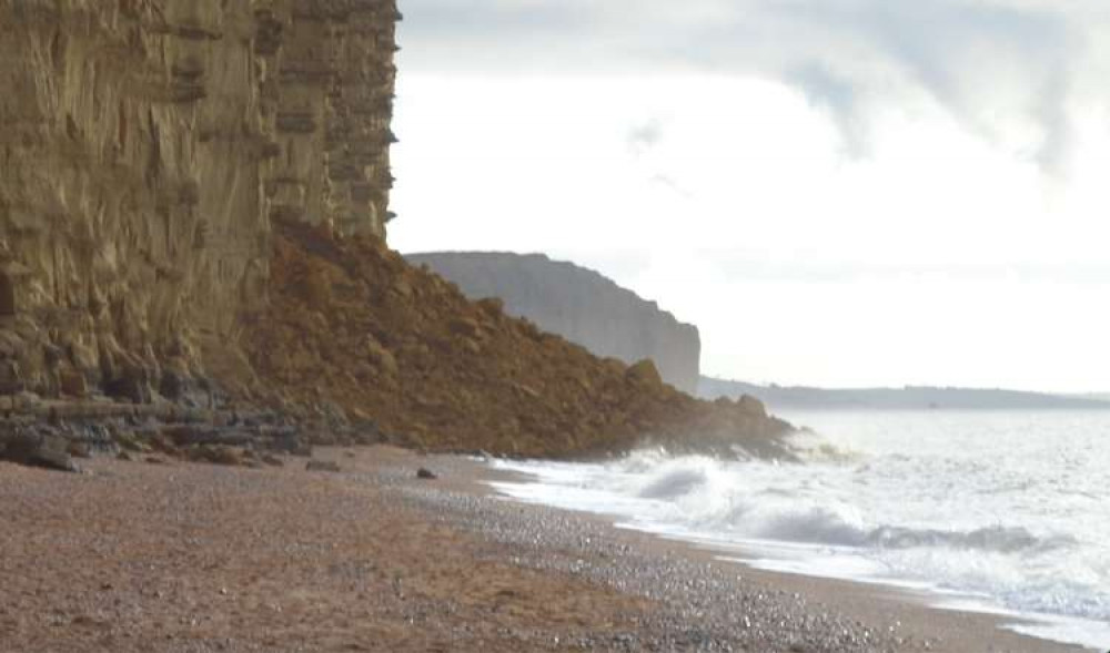 The cliff fall at West Bay