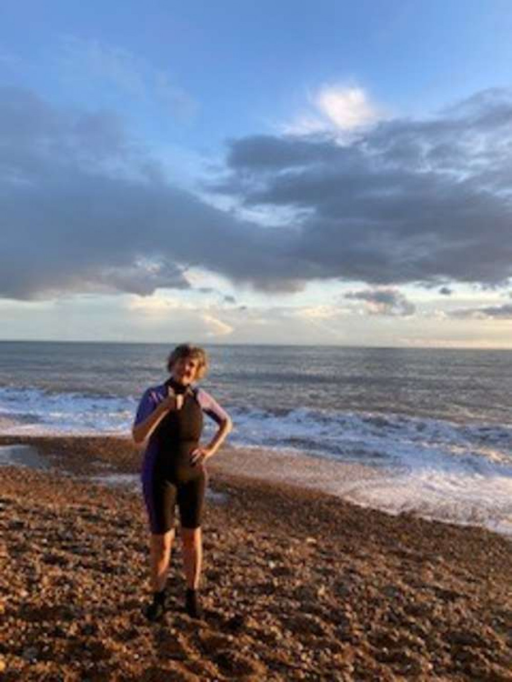 Bridport resident Sandra Jay is doing winter swims to raise money for the Burrough Harmony Centre