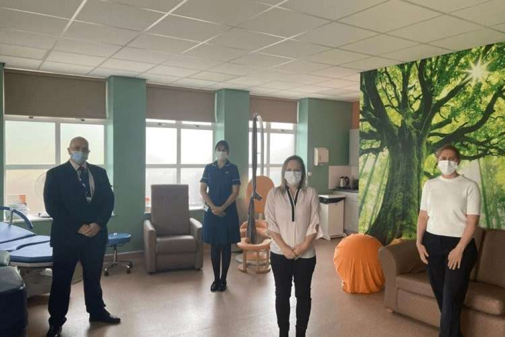 Pictured at Seacombe Children's Centre are: Richard Crockford, Director of Quality and Safety at NHS Wirral CCG; Dr Angela Kerrigan, Consultant Midwife at Wirral University Teaching Hospital; Victoria Walsh, Chair of Wirral's Maternity Voices and Dr L