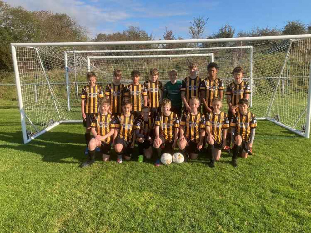 Axminster Town Under 14s who drew with Okehampton 1-1 at Tiger Way Axminster Town Under 14s who drew with Okehampton 1-1 at Tiger Way