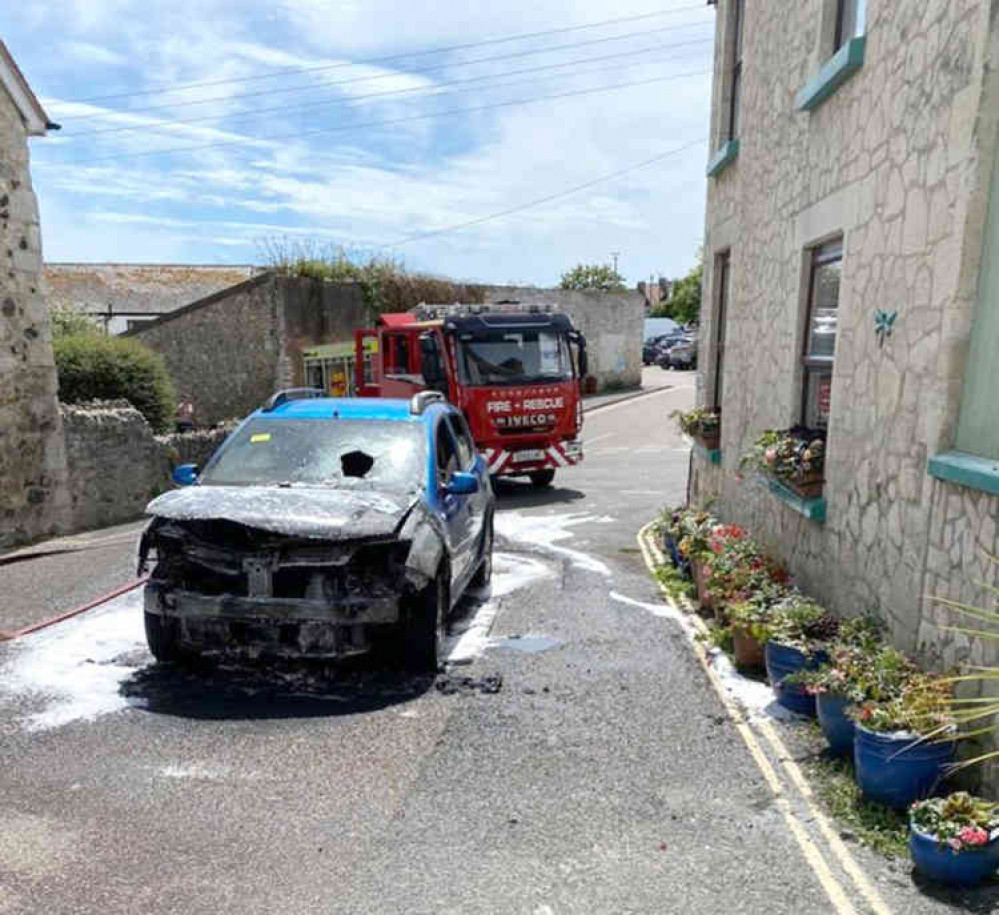 The car suffered 70 per cent damage in the blaze (photos courtesy of Seaton Fire Station) The car suffered 70 per cent damage in the blaze (photos courtesy of Seaton Fire Station)