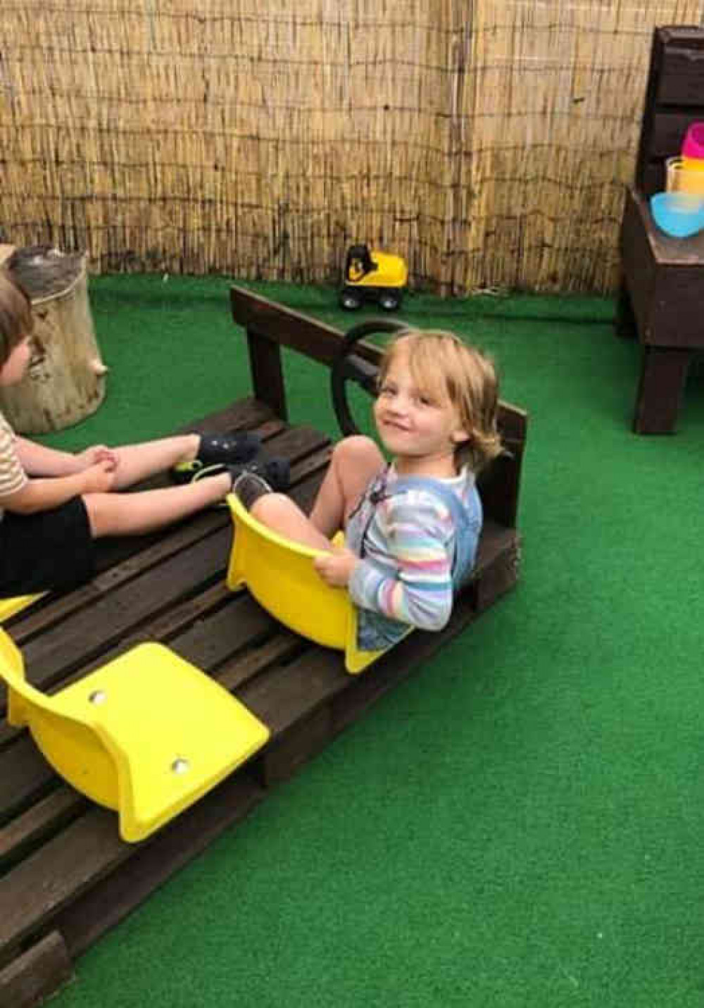 The bus has made a great addition to the children's outdoor play area