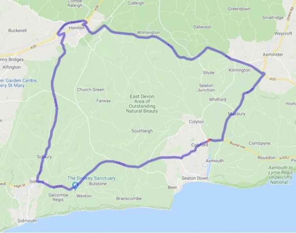 The official diversion route will take traffic from Sidford to Putts Corner, through Honiton, onto the A35 and through Musbury