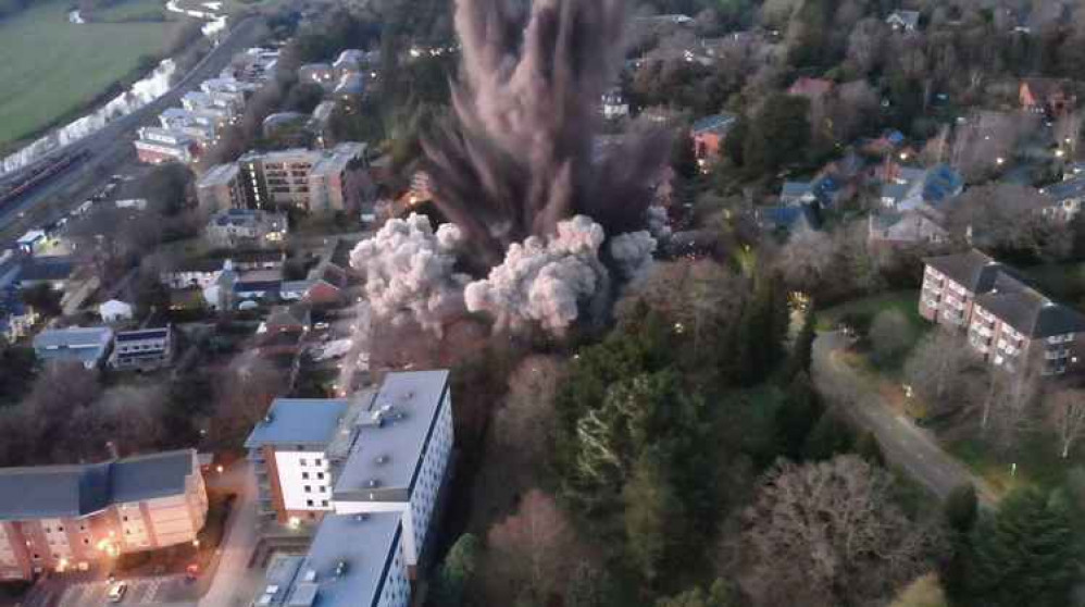 A controlled explosion was carried out on Saturday evening (photo credit: Devon & Cornwall Police) A controlled explosion was carried out on Saturday evening (photo credit: Devon & Cornwall Police)