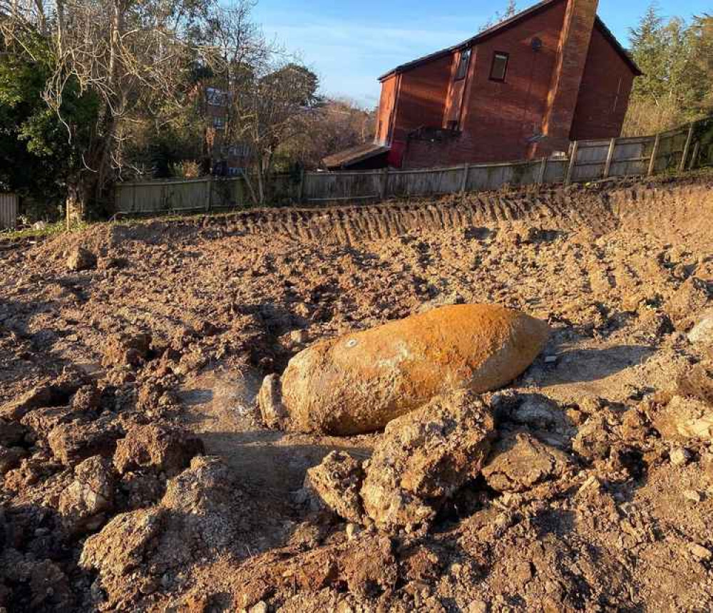 A multi-agency response was launched after an unexploded WWII bomb was discovered in Exeter (photo credit: Devon & Cornwall Police) A multi-agency response was launched after an unexploded WWII bomb was discovered in Exeter (photo credit: Devon & Cornwall Police)