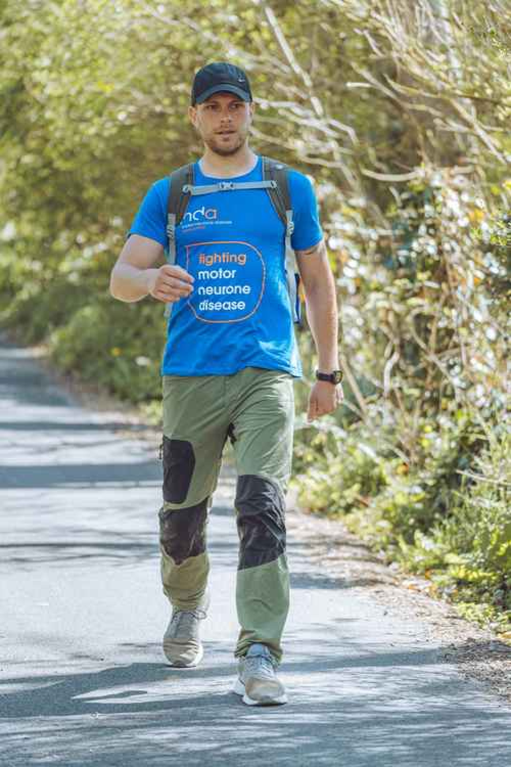 Alex pictured during his 100-mile non-stop walk from Bournemouth to Seaton Alex pictured during his 100-mile non-stop walk from Bournemouth to Seaton