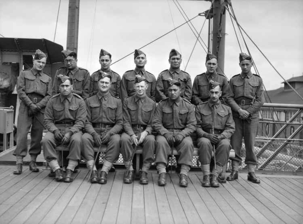 Officers from the 28th Maori Battalion taken in Sydney Harbour in November 1940, showing some of the officers holding similarly-carved swagger sticks Officers from the 28th Maori Battalion taken in Sydney Harbour in November 1940, showing some of the officers holding similarly-carved swagger sticks